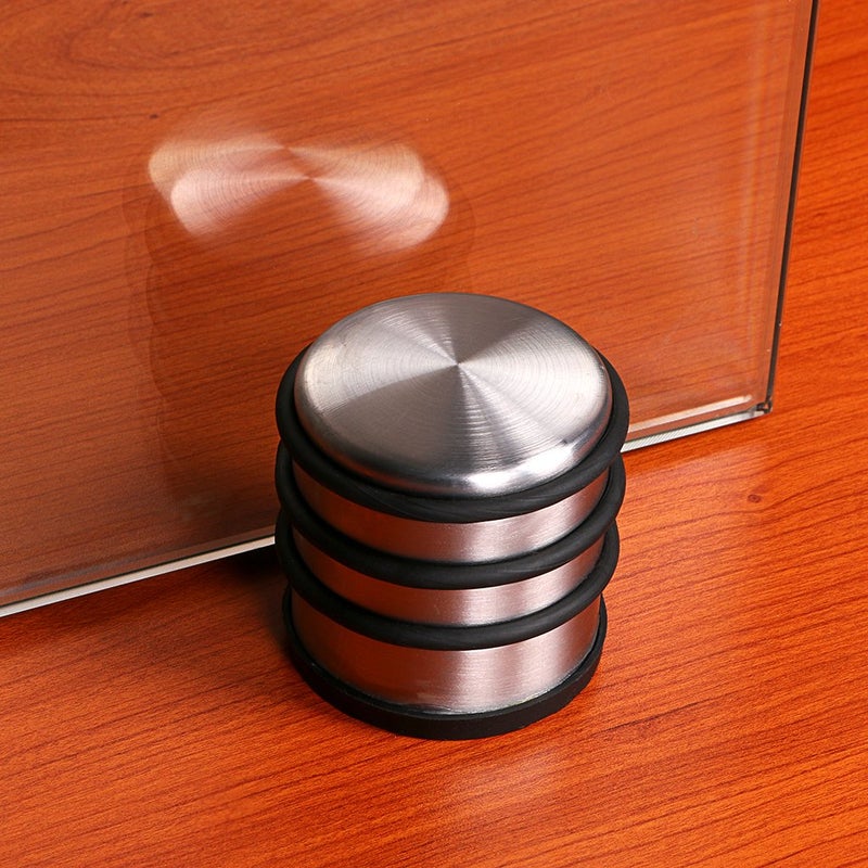 Sumnacon Heavy Duty Floor Door Stopper No Drill, Durability Stainless Steel Door Stops with Anti-Skid Rubber - Contemporary Decorative Safety Door Wedge for Home Office Commercial Industrial - Image 2